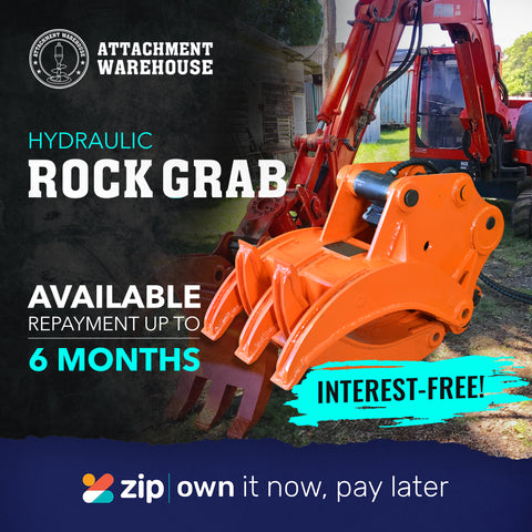 hydraulic rock grab interest free