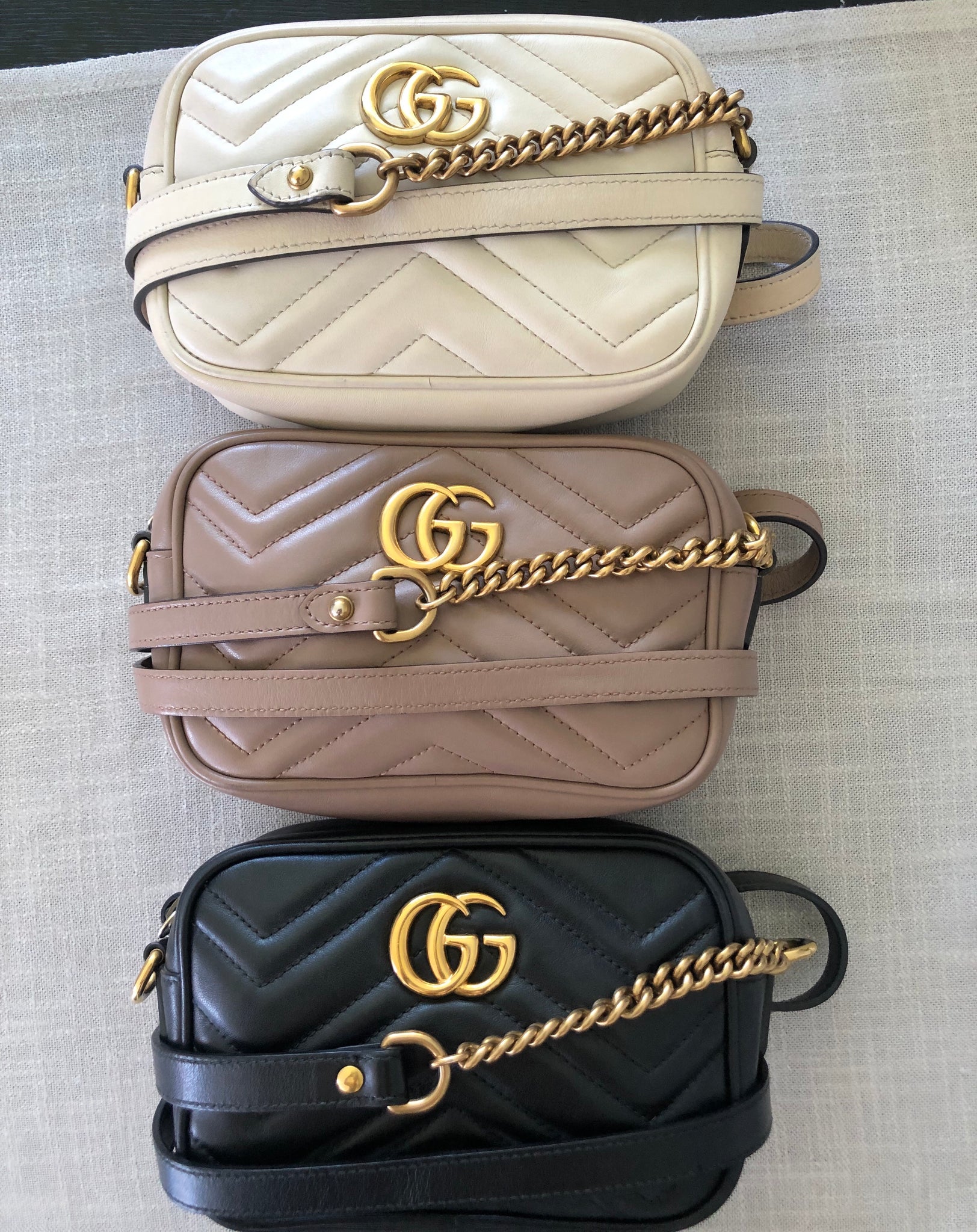 Gucci GG mini marmont chain bag off white – Style Secret