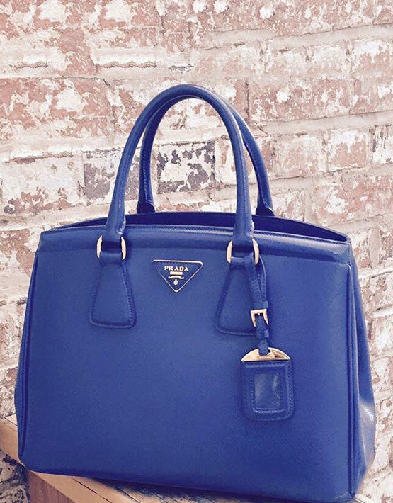 prada blue tote