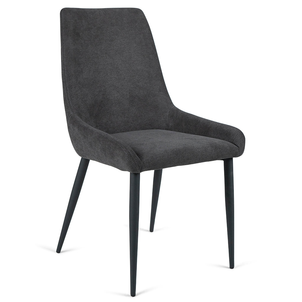 dark grey fabric dining chairs