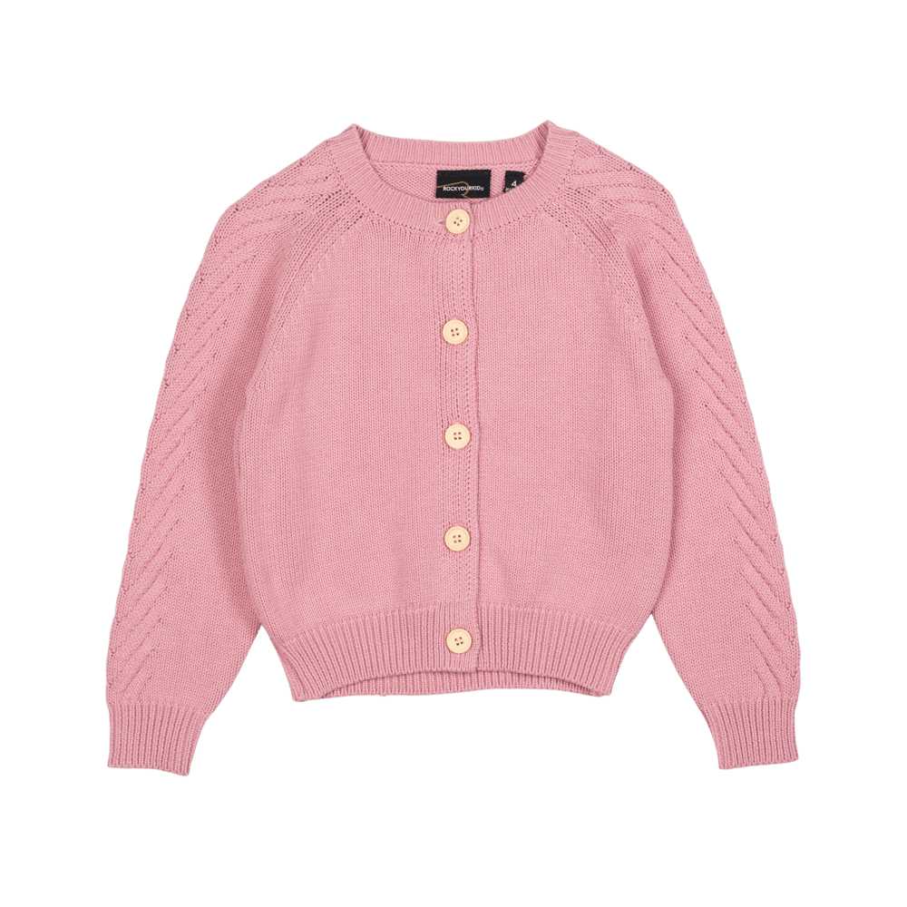 PINK KNIT CARDIGAN ROCK YOUR KID WANDERLUST AND THE MUSE