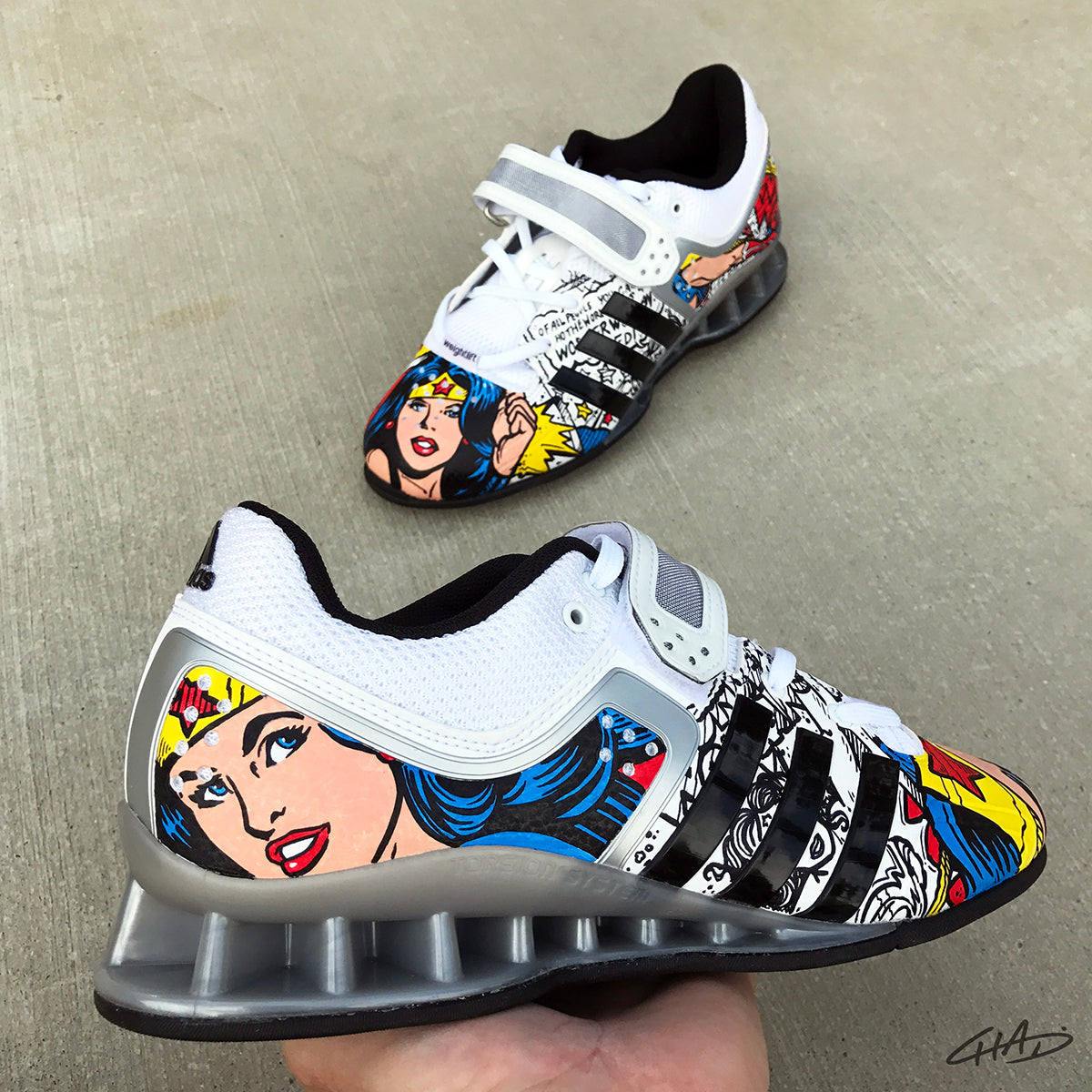 Wonder Woman Custom Hand Painted Adidas 