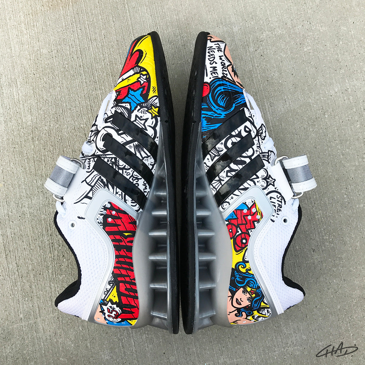 Wonder Woman Custom Hand Painted Adidas Adipower - Olympic Weightlifti –  chadcantcolor