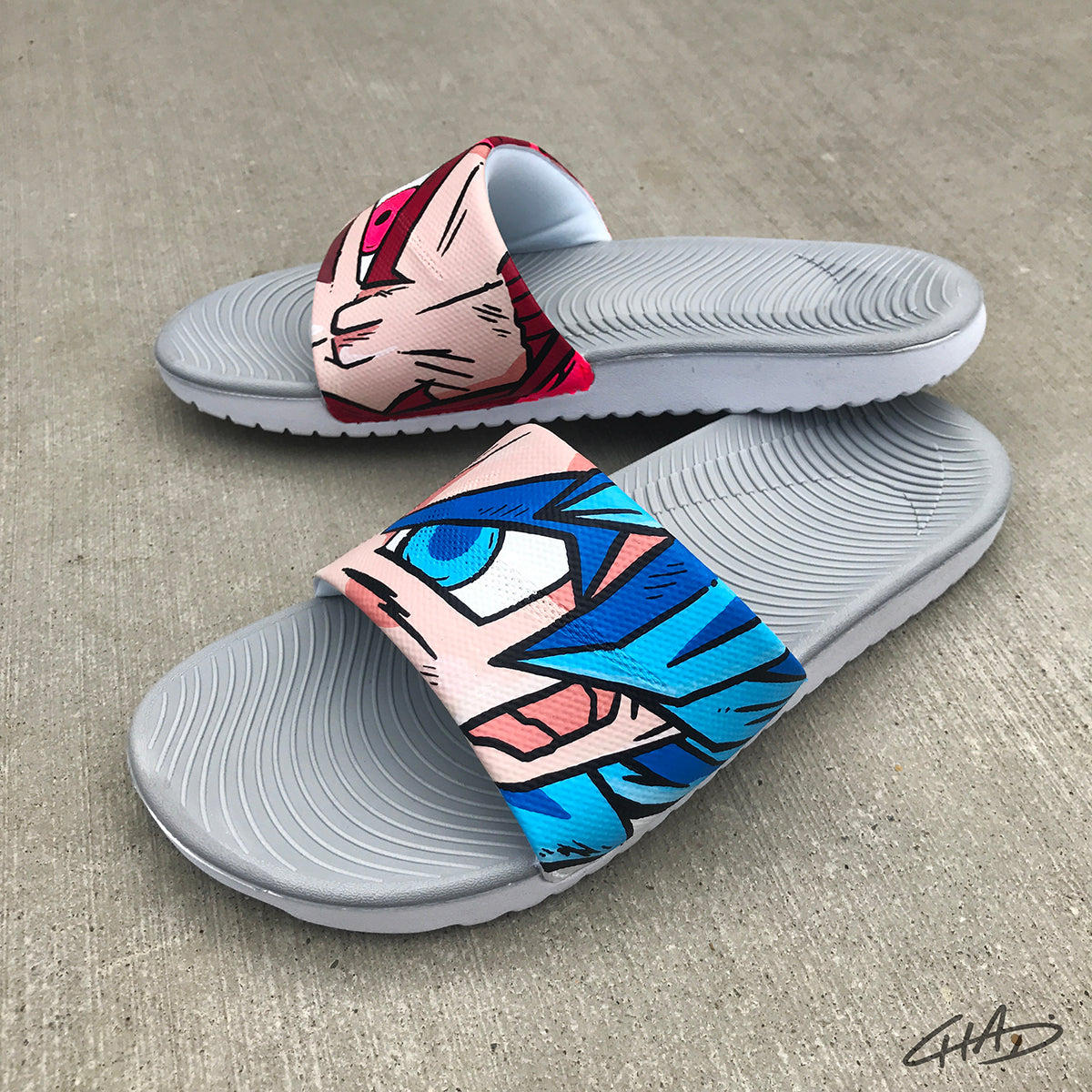 custom painted nike slides