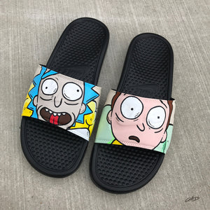 rick and morty nike slides