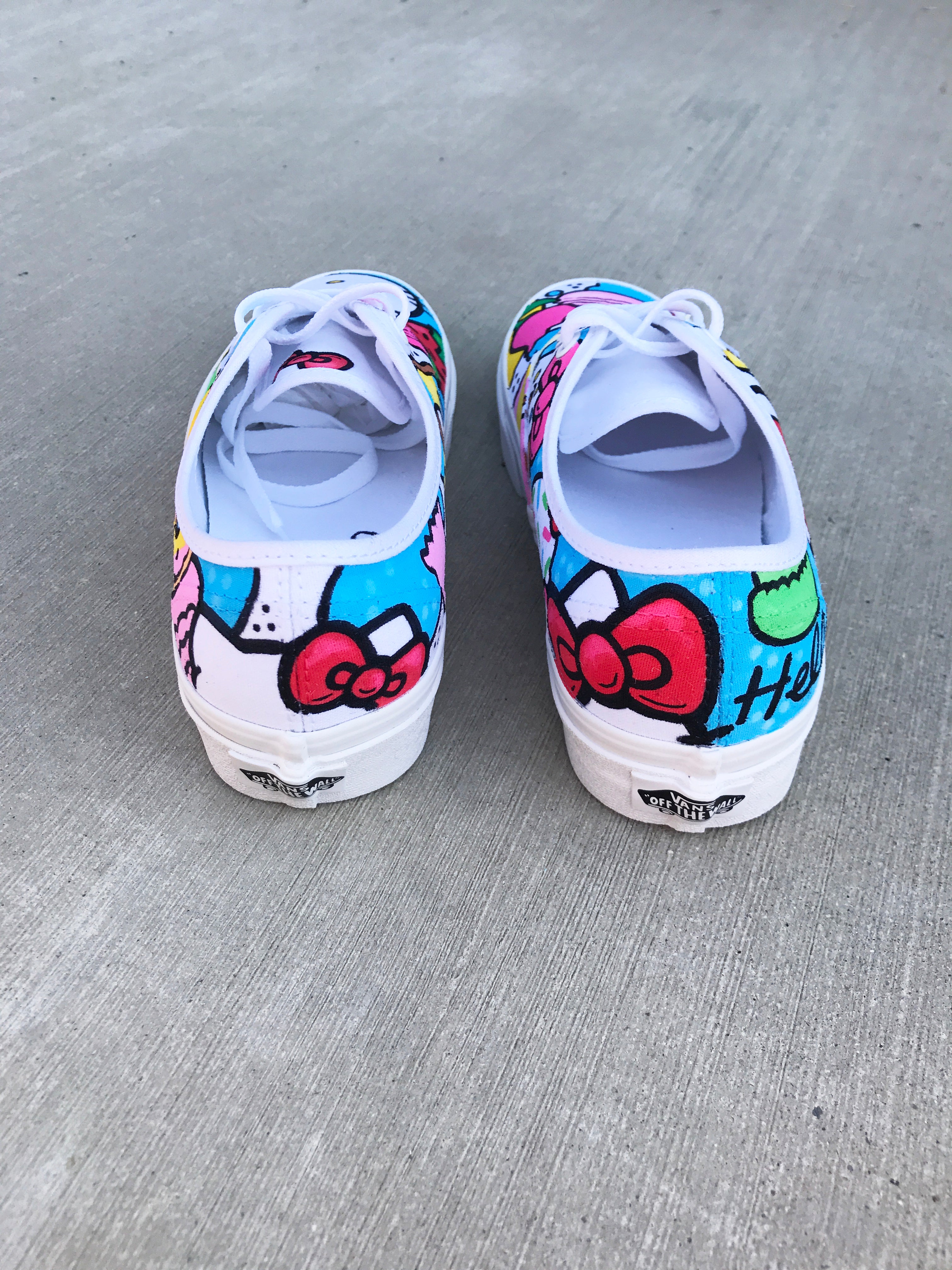  Hello  Kitty  Custom Hand Painted Vans  Authentics Shoes 