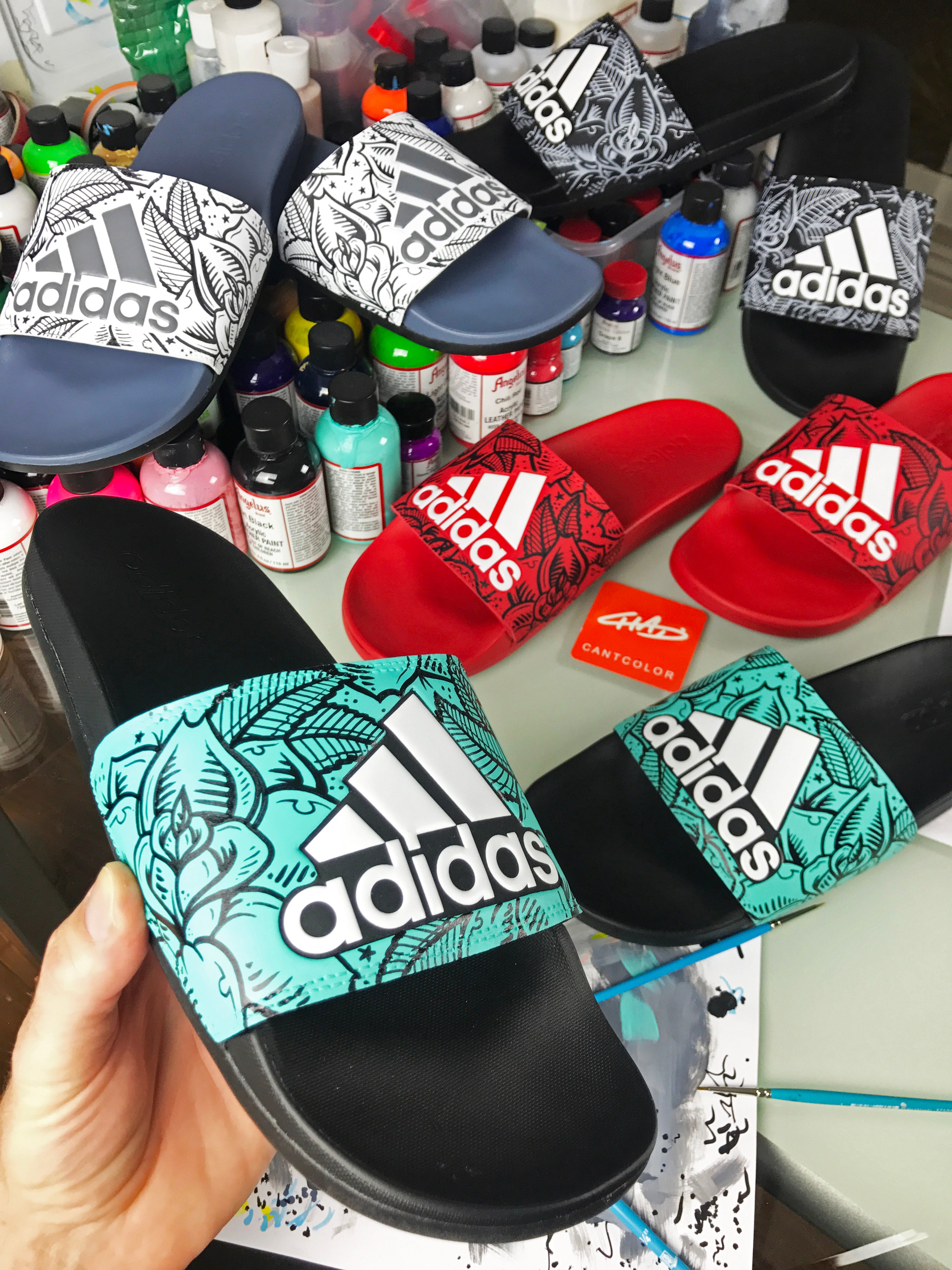 adidas custom flip flops