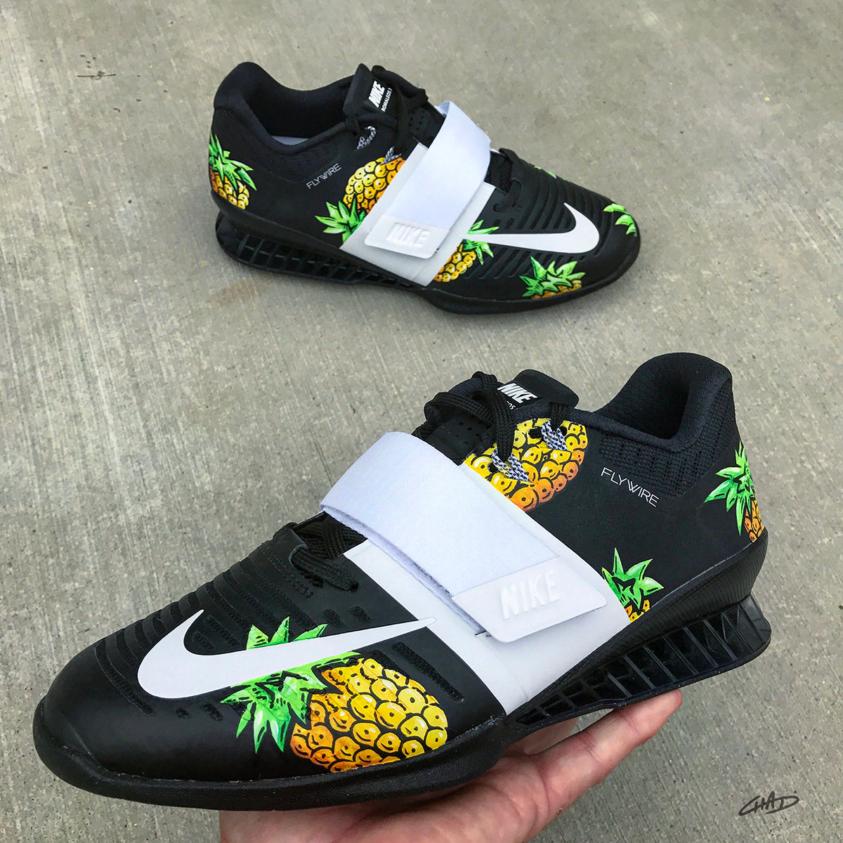 Pineapple Hand painted Nike Romaleos 3 