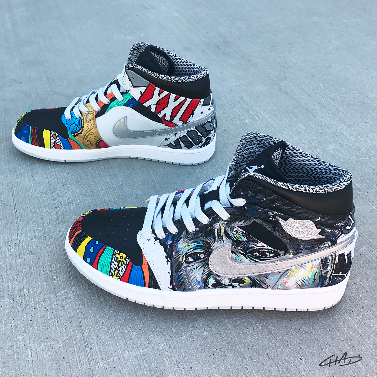 Notorious - Custom Hand Painted Jordan Retro 1 Shoes – chadcantcolor