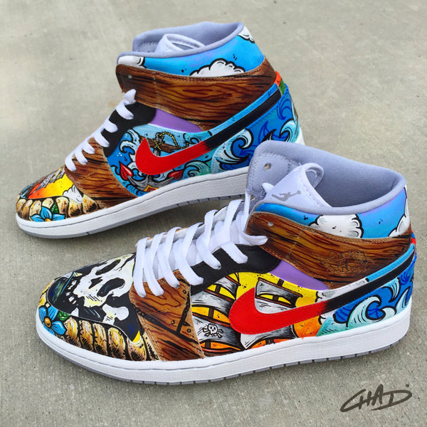 A Pirates Life Custom Hand painted Jordan Shoes – chadcantcolor