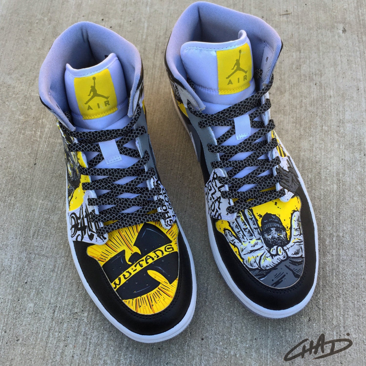 WuTang Custom hand painted Jordan shoes 