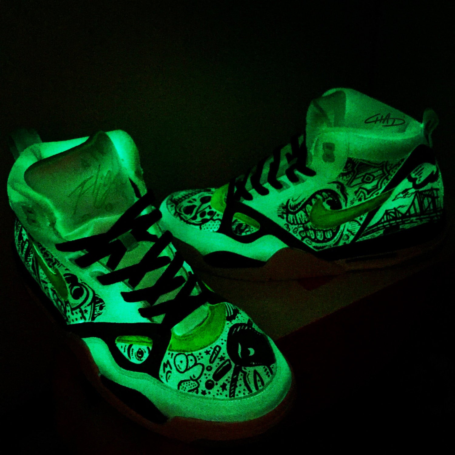 Glow in the Dark custom hand painted 