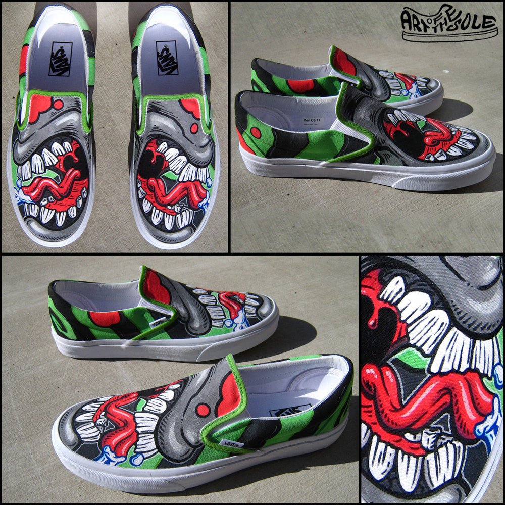 custom painted slip on vans