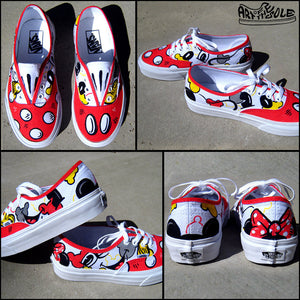 Mickey Loves Minnie Hand Painted Vans 