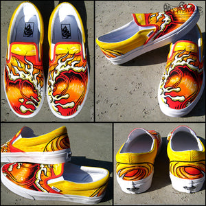 painted vans slip ons