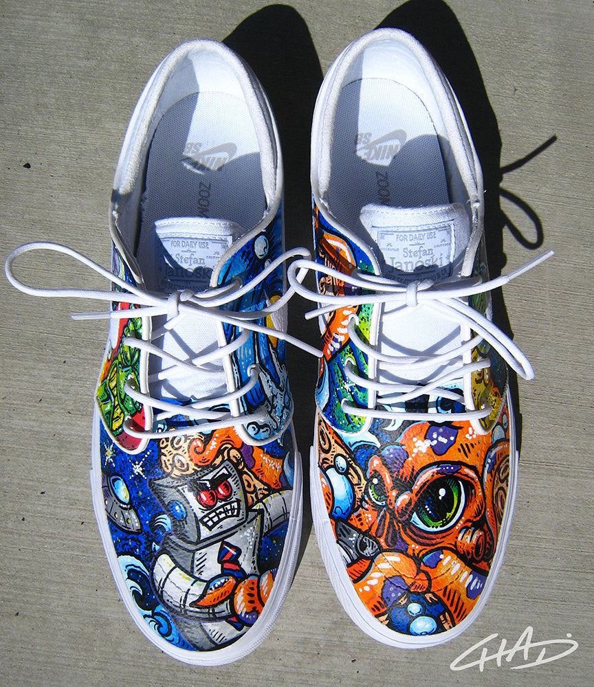 elke keer verbinding verbroken Mineraalwater Octopus Galaxy Hand Painted NIKE SB Janoski Shoes – chadcantcolor