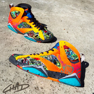 Amasar técnico Melancólico Battery Acid - Custom Painted NIKE JORDAN 7's – chadcantcolor