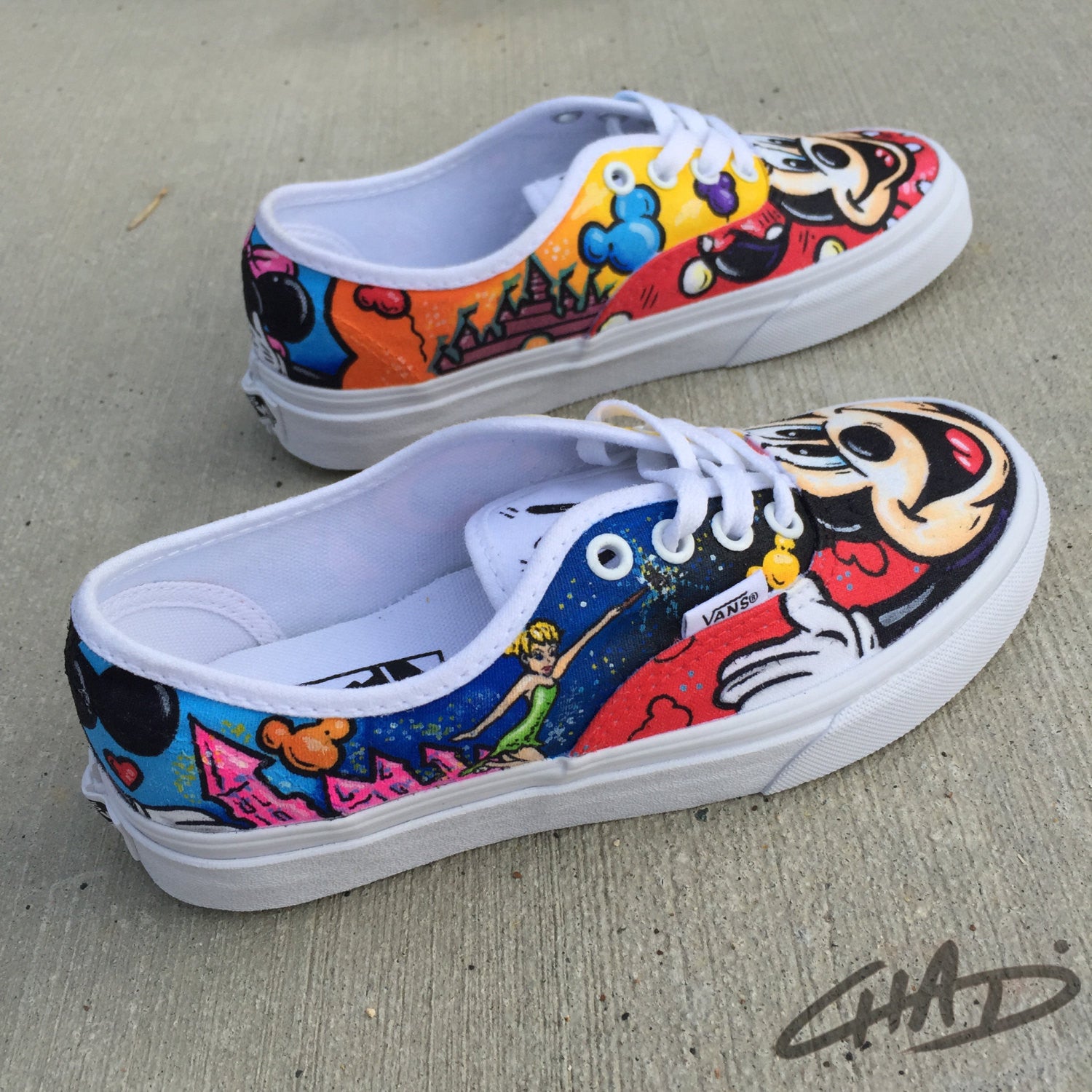 Disney Character Mash Up - Vans Authentic shoes – chadcantcolor