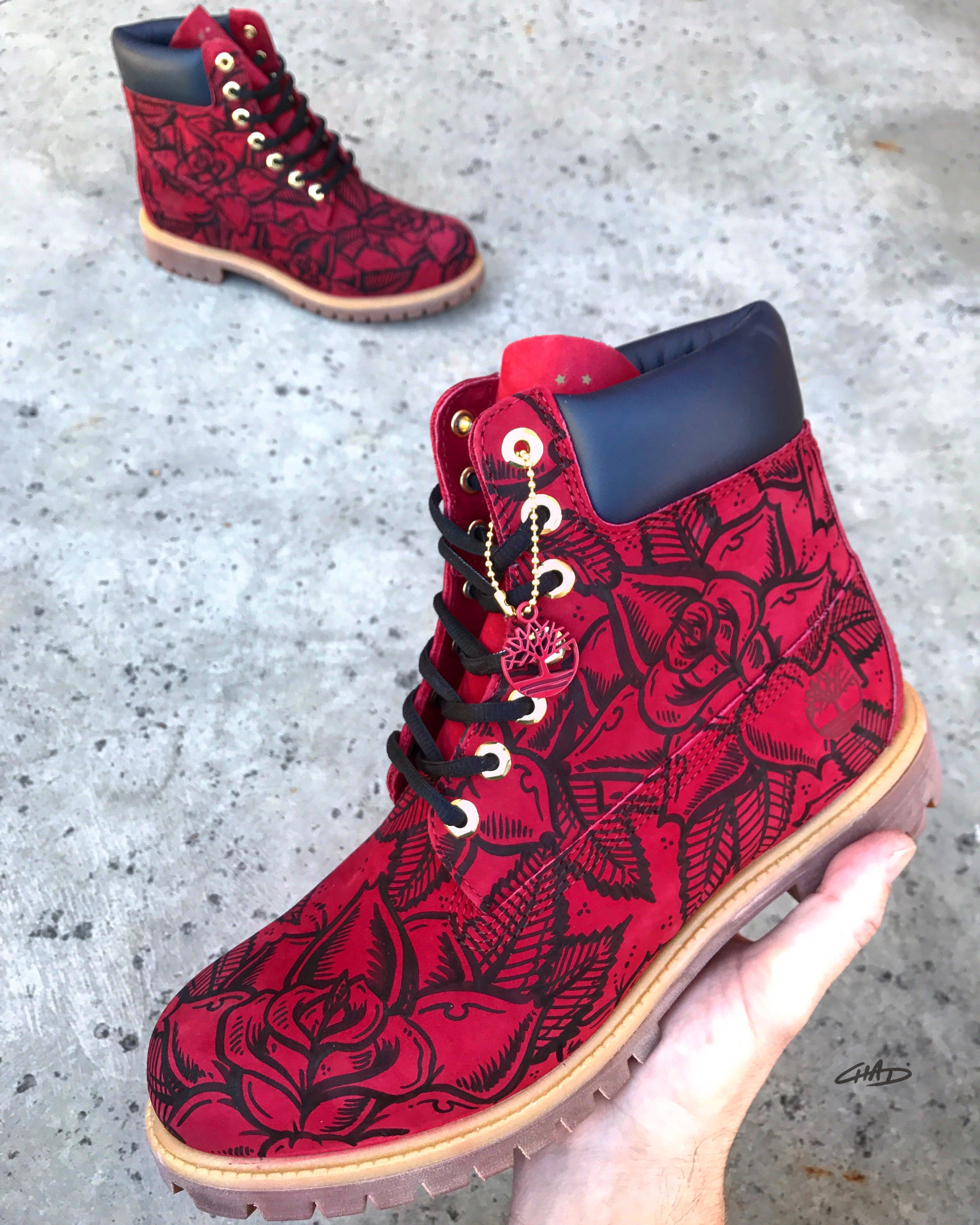red suede timbs