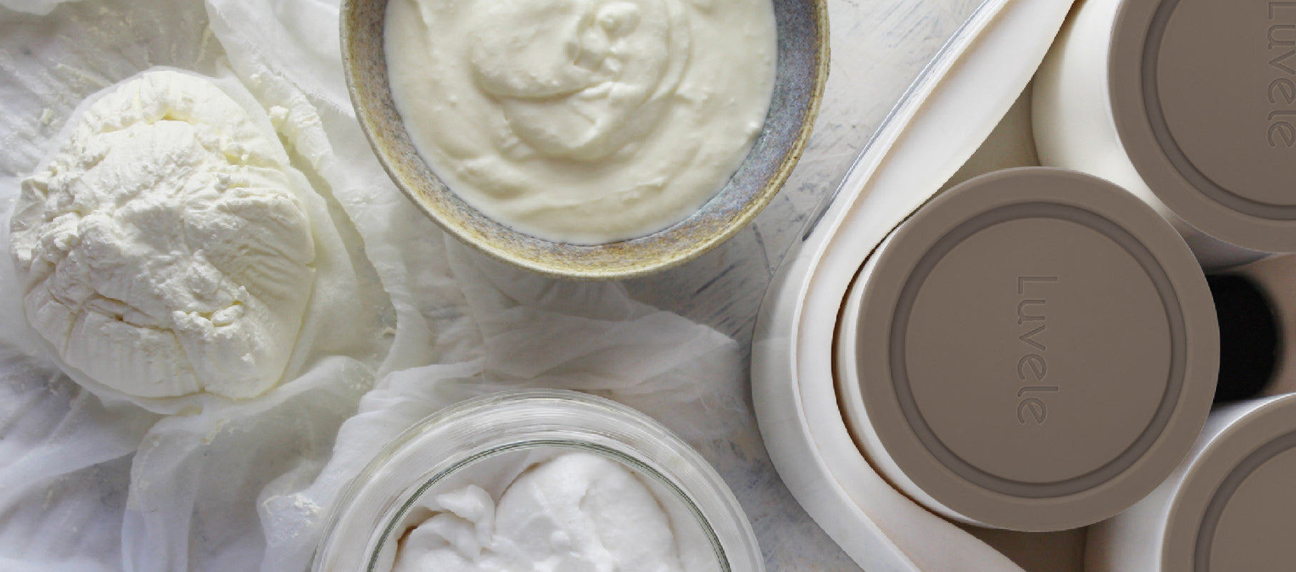 Luvele 4 x 400ml, (4 x 13.5oz.) ceramic yogurt jars