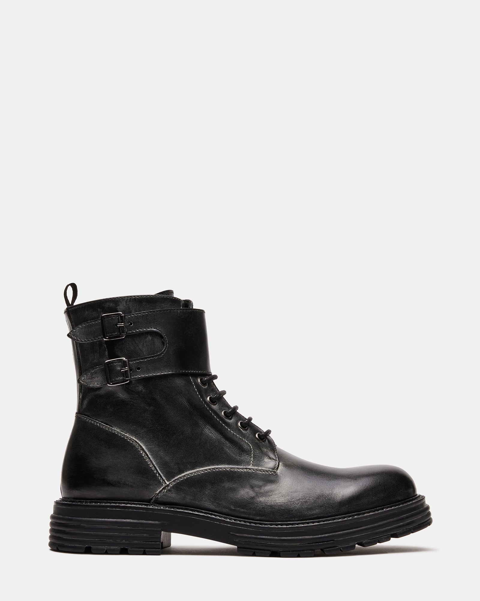 COPA Black Leather Lug Sole Chelsea Ankle Boot | Men's Boots