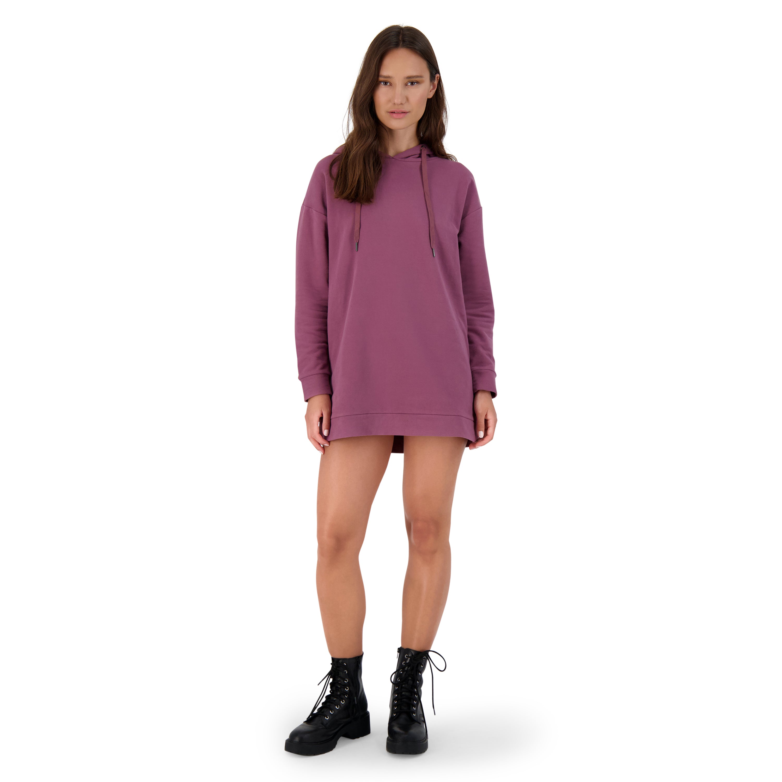2 BLESSED 2 STRESS TUNIC HOODIE PLUM