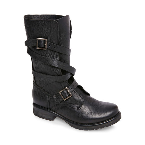 steve madden black booties with buckles