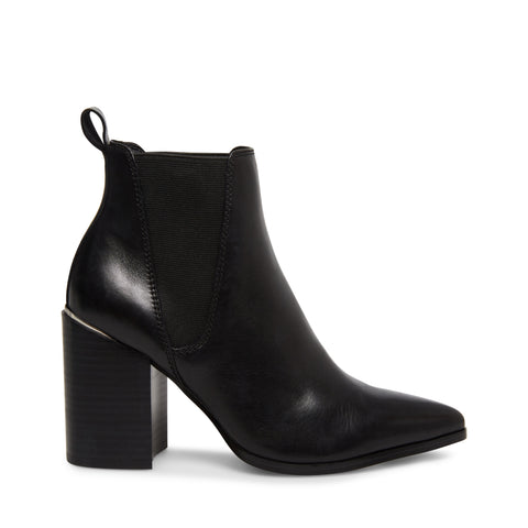 black women's booties leather