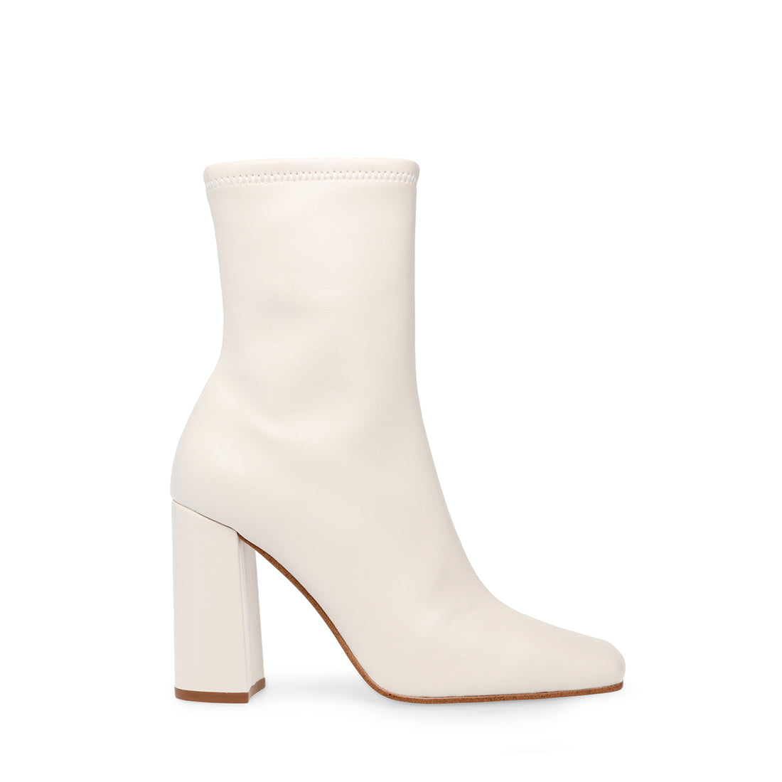 white leather booties steve madden