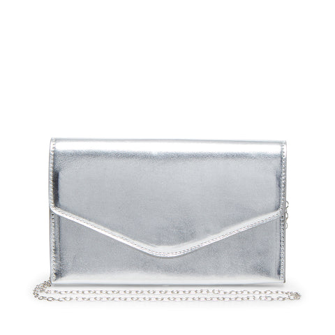 steve madden silver clutch