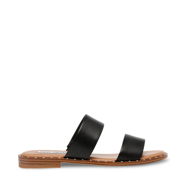 steve madden black slip on sandals