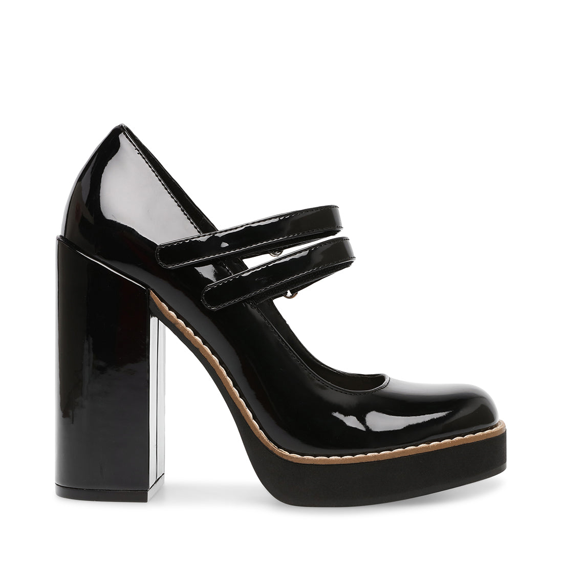 Adoración Pato Marinero TWICE Black Patent Platform Mary Jane Block Heel | Women's Heels – Steve  Madden