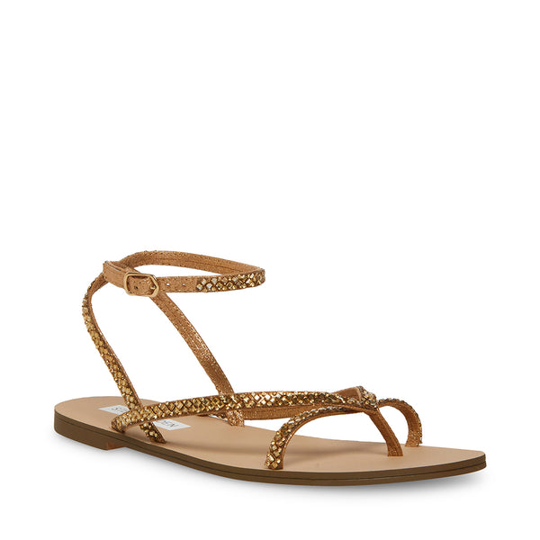 AMUSE-R Bronze Rhinestone Strappy Sandal | Women's Sandals – Steve Madden