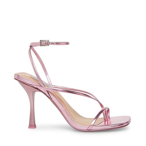 ANNIE Pink Metallic Strappy Heel | Women's Square Toe Heel – Steve Madden