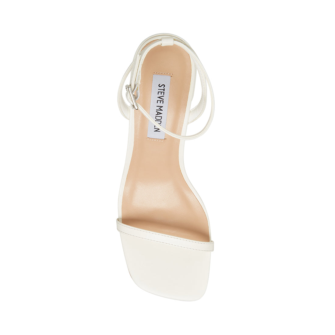 AUDRINA White Leather Block Heel Sandal | Women's Block Heels – Steve ...