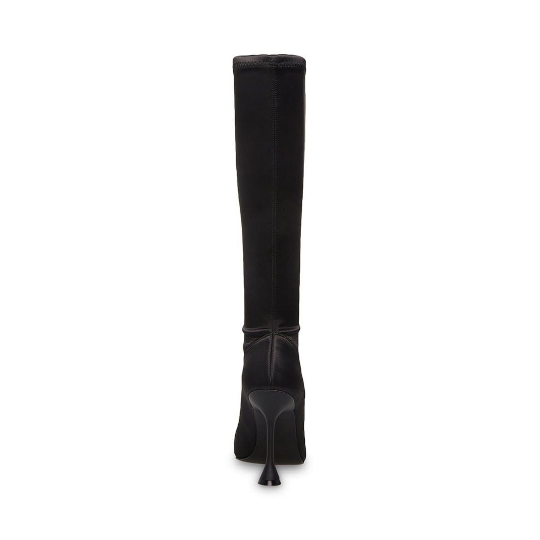 ESTELLE Black Satin Heeled Knee High Boot | Women's Boots – Steve Madden