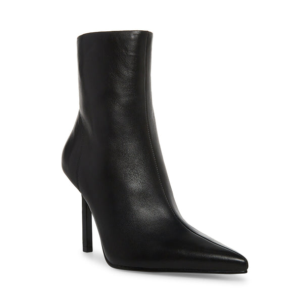 IYANNA Black Leather High Heeled Booties | Women's Ankle Boots – Steve ...