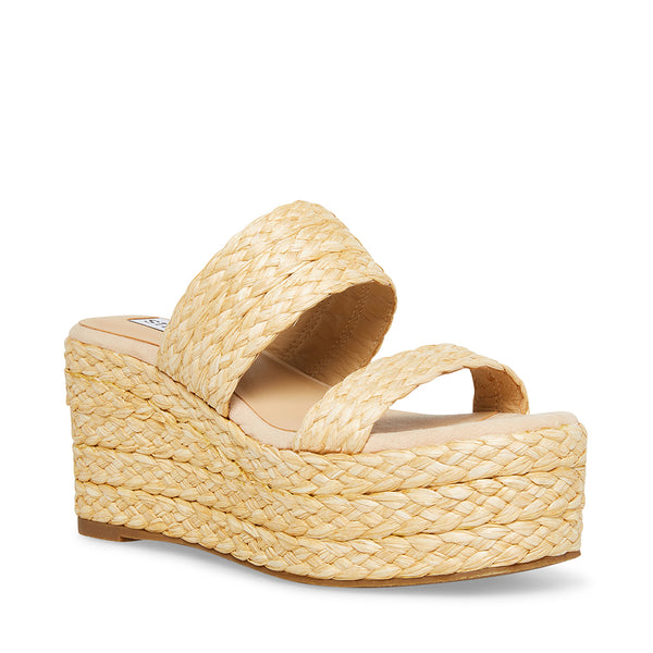 JANE Natural Raffia Espadrille Wedge Sandal | Women's Sandals – Steve ...