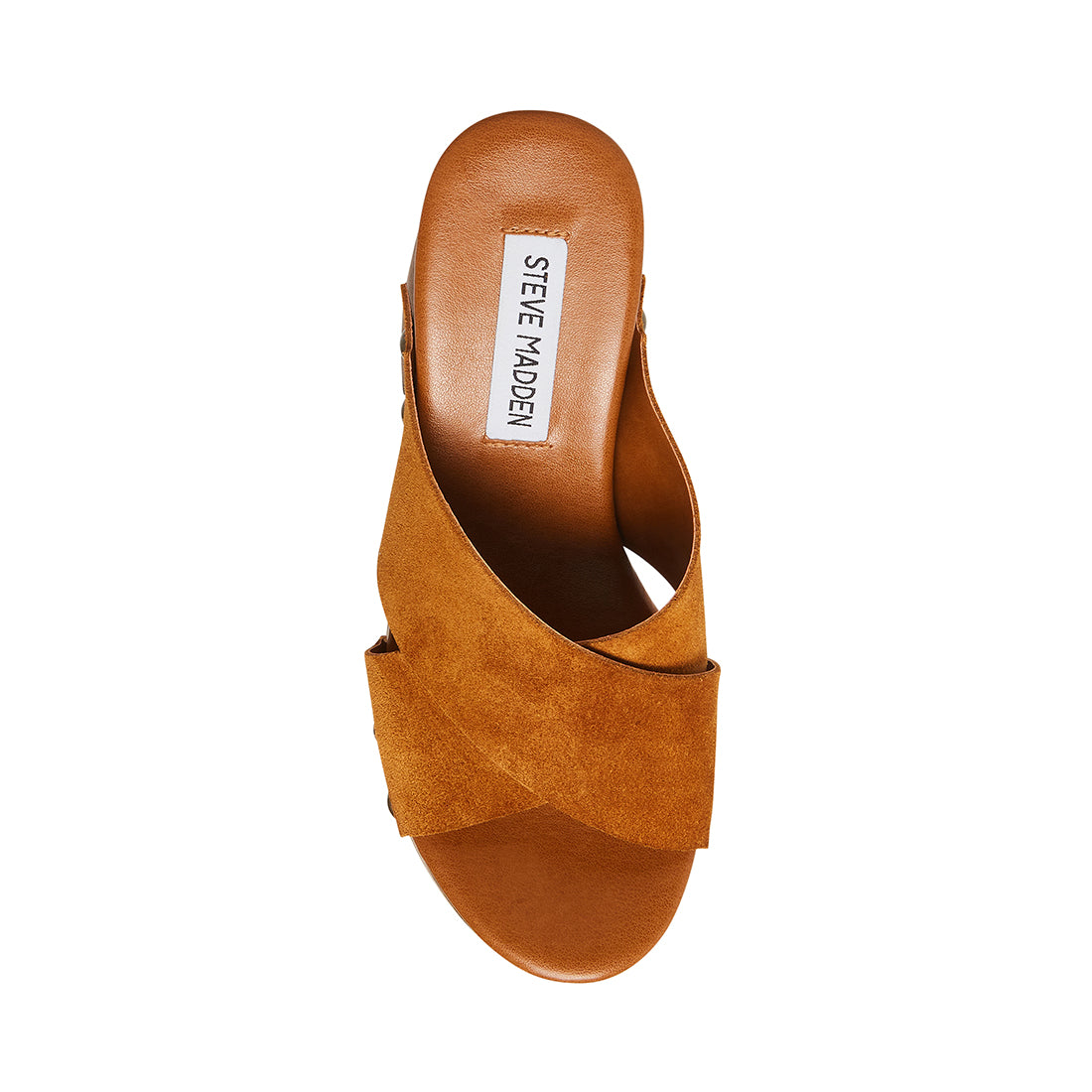 LACEY Cognac Suede Platform Wood Bottom Sandal | Women's Sandals ...