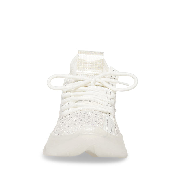 MAXIMA-P White Pearl Embellished Sneaker | Women's Lace Up Sneakers ...