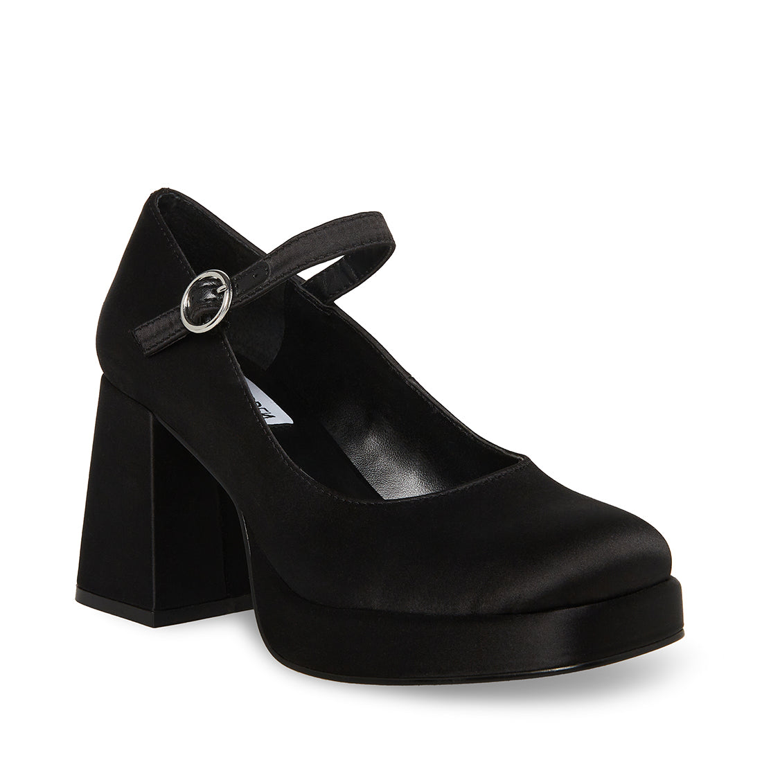 MINGLE Black Satin Platform Mary Jane Heel | Women's Heels – Steve Madden