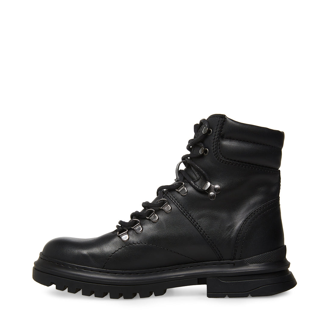 MONTY Black Leather Lace Up Combat Boot | Men's Boots – Steve Madden