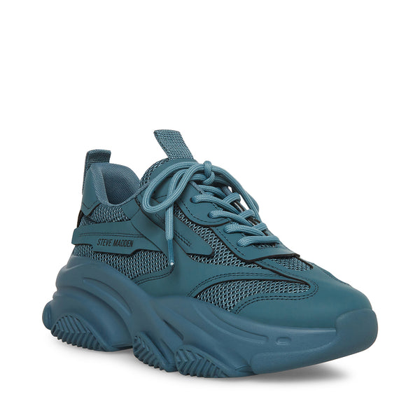 POSSESSION Dark Teal Platform Sneaker | Women's Lace Up Sneakers ...