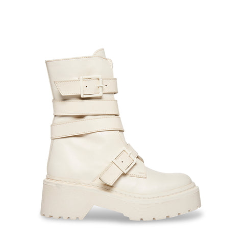 white leather booties steve madden