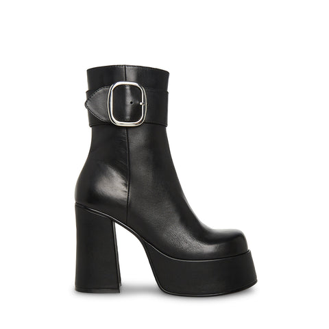 SIREN Black Leather Platform Block Heel | Booties – Madden