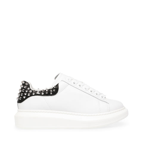 white sneakers with pearls