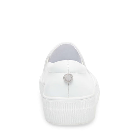 steve madden white leather slip ons