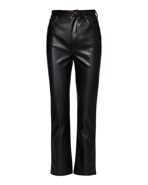 JOSIE Pant Black | Mid Rise Straight Leg Leather Pants – Steve Madden