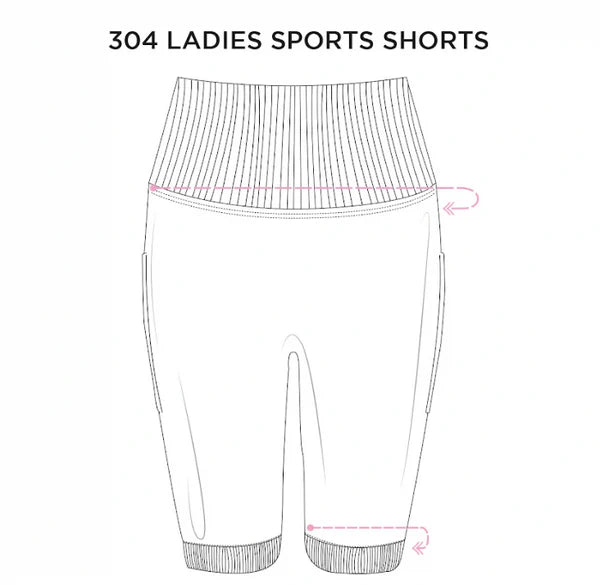 304 Womens Cycling Shorts dimensions