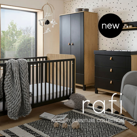 Rafi Black & Oak 3 Piece Nursery Furniture Range